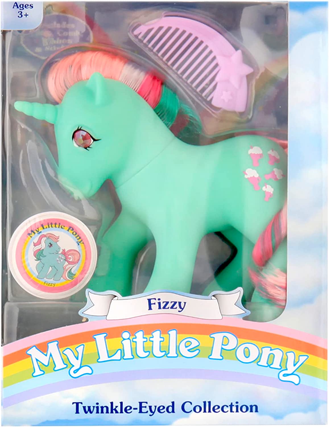 My Little Pony 35296 Classic Rainbow Ponies Fizzy Pony, Retro Horse Gifts for Girls, Toy Animal Figures, Horse Toys Suitable for Boys and Girls Aged 3, 4, 5, 6 Years + & My Little Pony - 35298