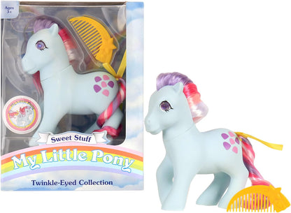 My Little Pony | Sweet Stuff Classic Rainbow Ponies | Twinkle-Eyed Collection, Retro Horse Gifts, Toy Animal Figures, Horse Toys for Boys and Girls Ages 4+ | Basic Fun 35297