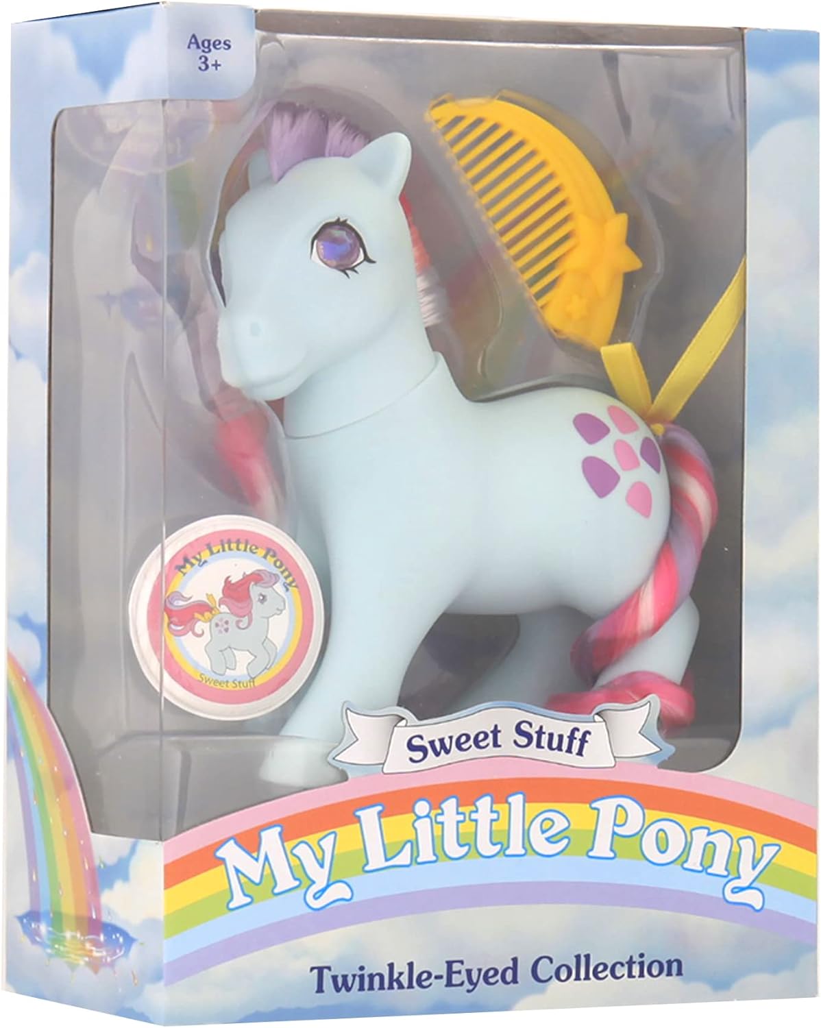 My Little Pony | Sweet Stuff Classic Rainbow Ponies | Twinkle-Eyed Collection, Retro Horse Gifts, Toy Animal Figures, Horse Toys for Boys and Girls Ages 4+ | Basic Fun 35297