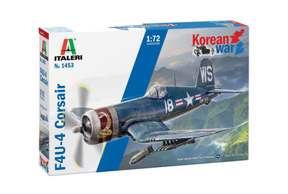 Italeri -1453 F4U-4 Corsair-Korean War, 1:72 Scale, Model Kit, Plastic Model, Blue, 1453