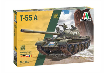 Italeri 7081S 1:72 T-55 Building, Stand Model Making, Crafts, Hobby, Gluing, Plastic Kit, Camouflage
