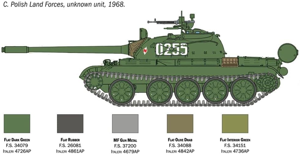 Italeri 7081S 1:72 T-55 Building, Stand Model Making, Crafts, Hobby, Gluing, Plastic Kit, Camouflage