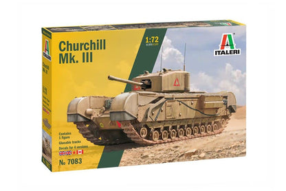 Italeri- Italia 7083S 1:72 Brit. Churchill MK. III-modelismo, Modelo de Suelo, Tinkering, Hobby, Pegado, Kit de plástico, Multicolor, Mittel (IT7083