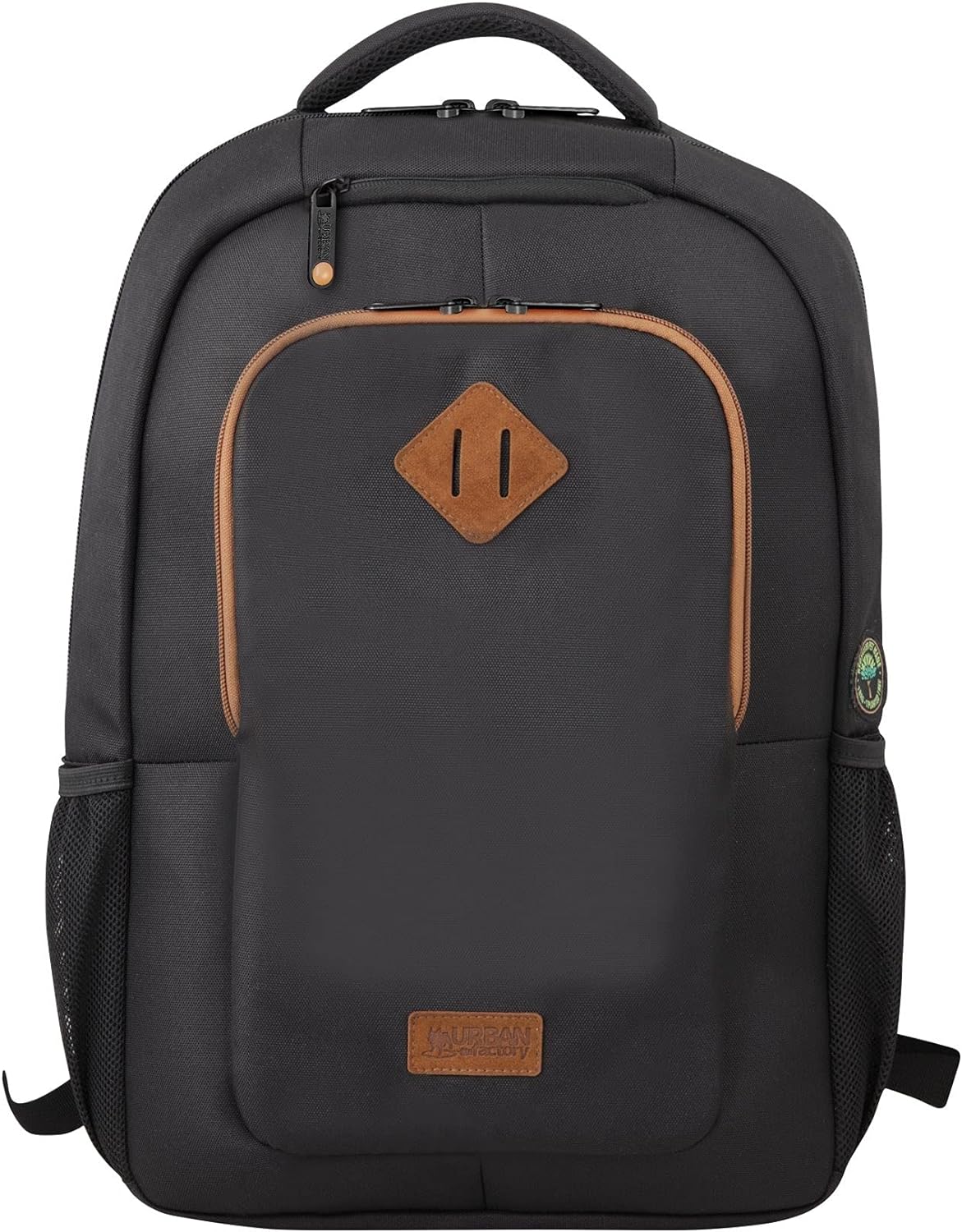 Urban Factory Eco Backpack, up to 14.1 inch Multifunctional Business Computer Laptop Backpack Unisex Spacious Laptop Backpack for Women and Men, Universal r-PET Fabric Backpack for Notebook