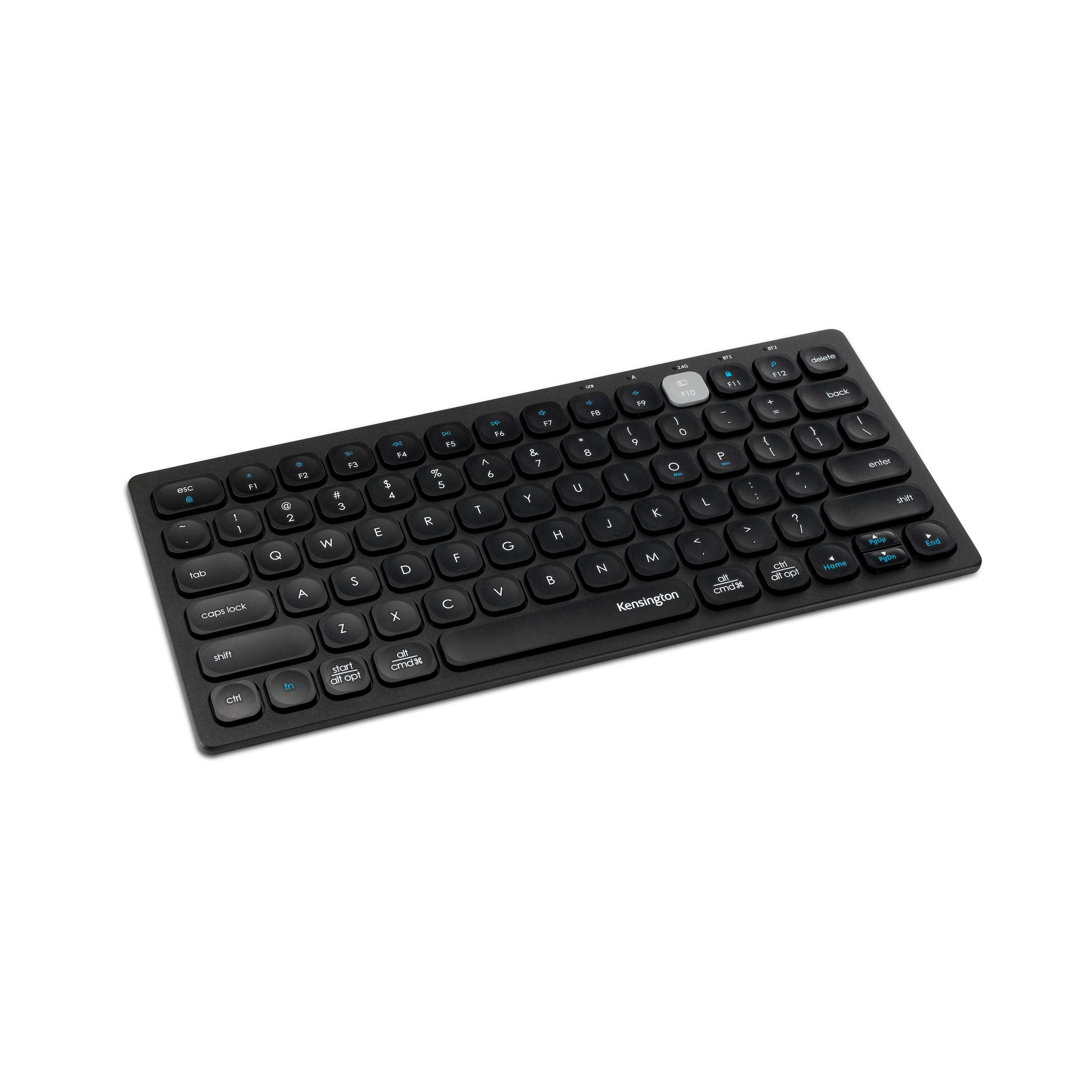 Kensington Wireless Keyboard - Multi Device Dual Wireless Compact Keyboard; Connects via Bluetooth or USB 3.0, QWERTY UK Layout Mini Keyboard, Windows, Mac, iOS & ChromeOS Compatible (K75502UK),black