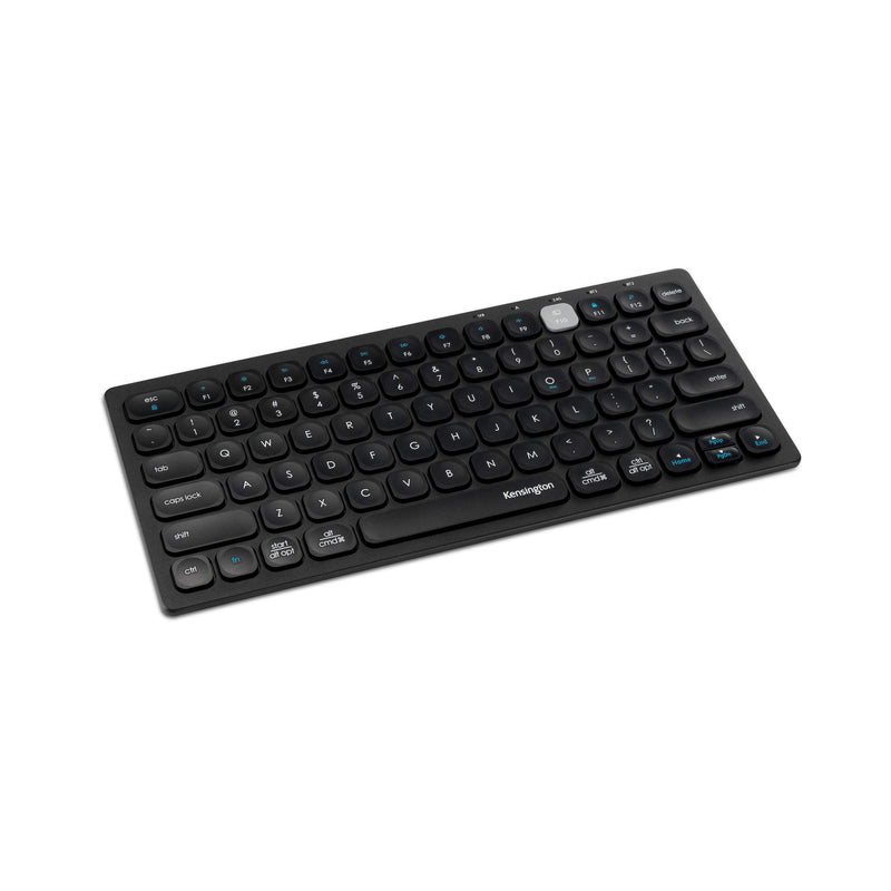 Kensington Wireless Keyboard - Multi Device Dual Wireless Compact Keyboard; Connects via Bluetooth or USB 3.0, QWERTY UK Layout Mini Keyboard, Windows, Mac, iOS & ChromeOS Compatible (K75502UK),black