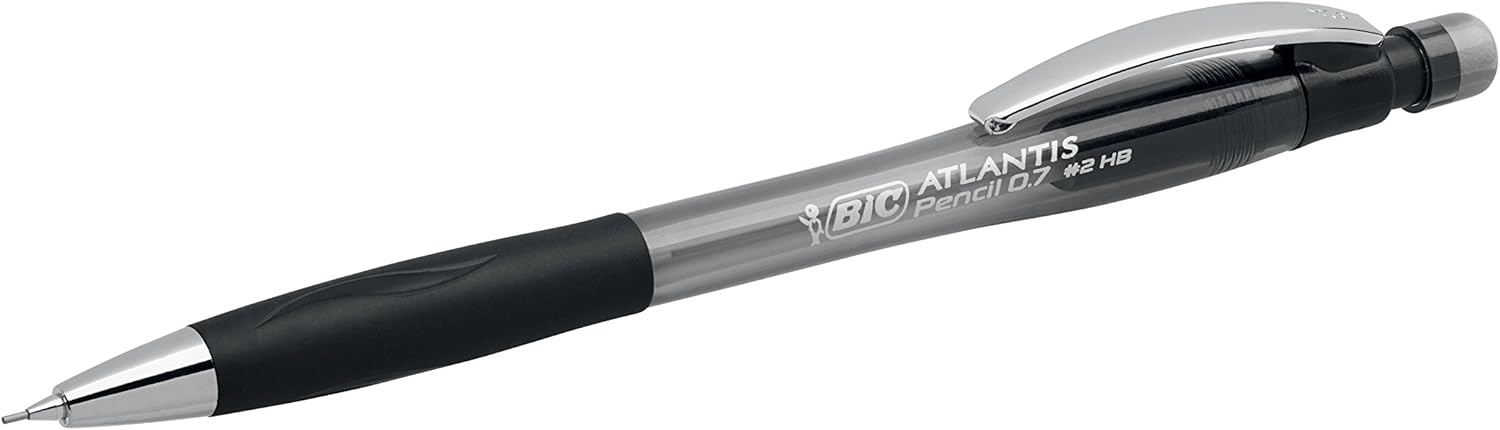 BIC Velocity Pro Refillable Mechanical Pencils - Black - Box of 12 (3 HB) Lead Pencils 0.7 mm with Eraser