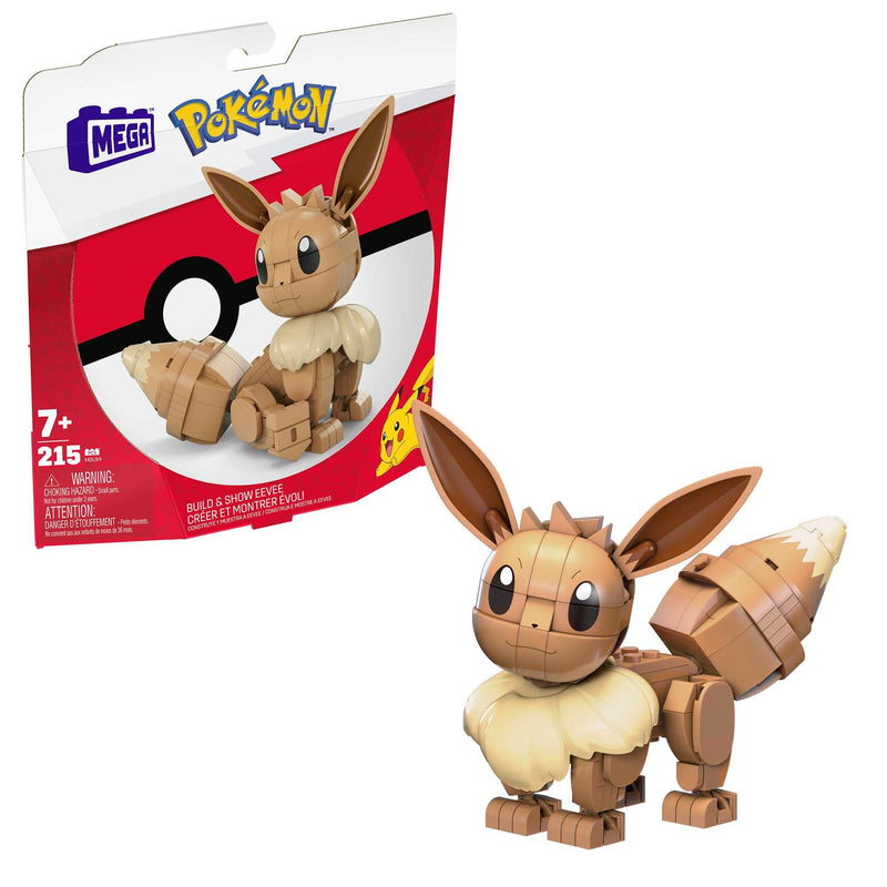 Mega Construx Pokémon Construye y Muestra Eeve Figura de +200 Bloques de construcción de Juguete para niños +6 años (Mattel HDL84