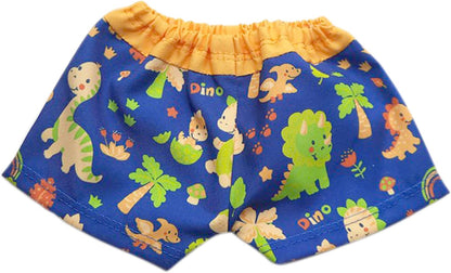 Heless 22-Juego muñecas de diseño de Dinosaurio, 3 Piezas con bañador, Pantuflas y Anillo de natación, tamaño Aprox. 35-45 cm, para la diversión del baño en los calurosos días de Verano, Multicolor