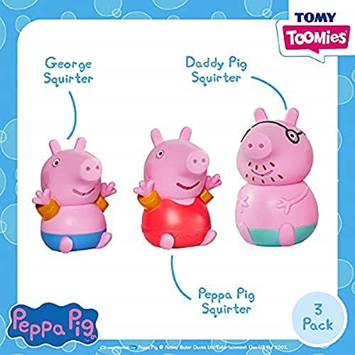 TOOMIES E73159 Tomy Peppa, Daddy Pig, Peppa & George Squirters, Baby, Kids Toys for Water Play, Fun Bath Accessories for Babies & Toddlers, Suitable for 18 Months, 2, 3 & 4 Year Olds,Pink, Small