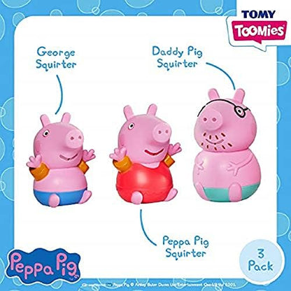 TOOMIES E73159 Tomy Peppa, Daddy Pig, Peppa & George Squirters, Baby, Kids Toys for Water Play, Fun Bath Accessories for Babies & Toddlers, Suitable for 18 Months, 2, 3 & 4 Year Olds,Pink, Small