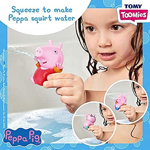 TOOMIES E73159 Tomy Peppa, Daddy Pig, Peppa & George Squirters, Baby, Kids Toys for Water Play, Fun Bath Accessories for Babies & Toddlers, Suitable for 18 Months, 2, 3 & 4 Year Olds,Pink, Small