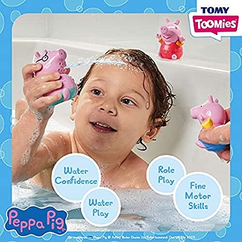 TOOMIES E73159 Tomy Peppa, Daddy Pig, Peppa & George Squirters, Baby, Kids Toys for Water Play, Fun Bath Accessories for Babies & Toddlers, Suitable for 18 Months, 2, 3 & 4 Year Olds,Pink, Small