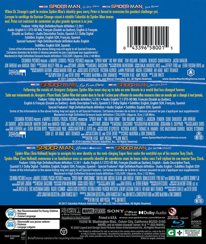 SPIDER-MAN: FAR FROM HOME / HOMECOMING / NO WAY HOME (BILINGUAL) (BLU-RAY/DIGITAL)