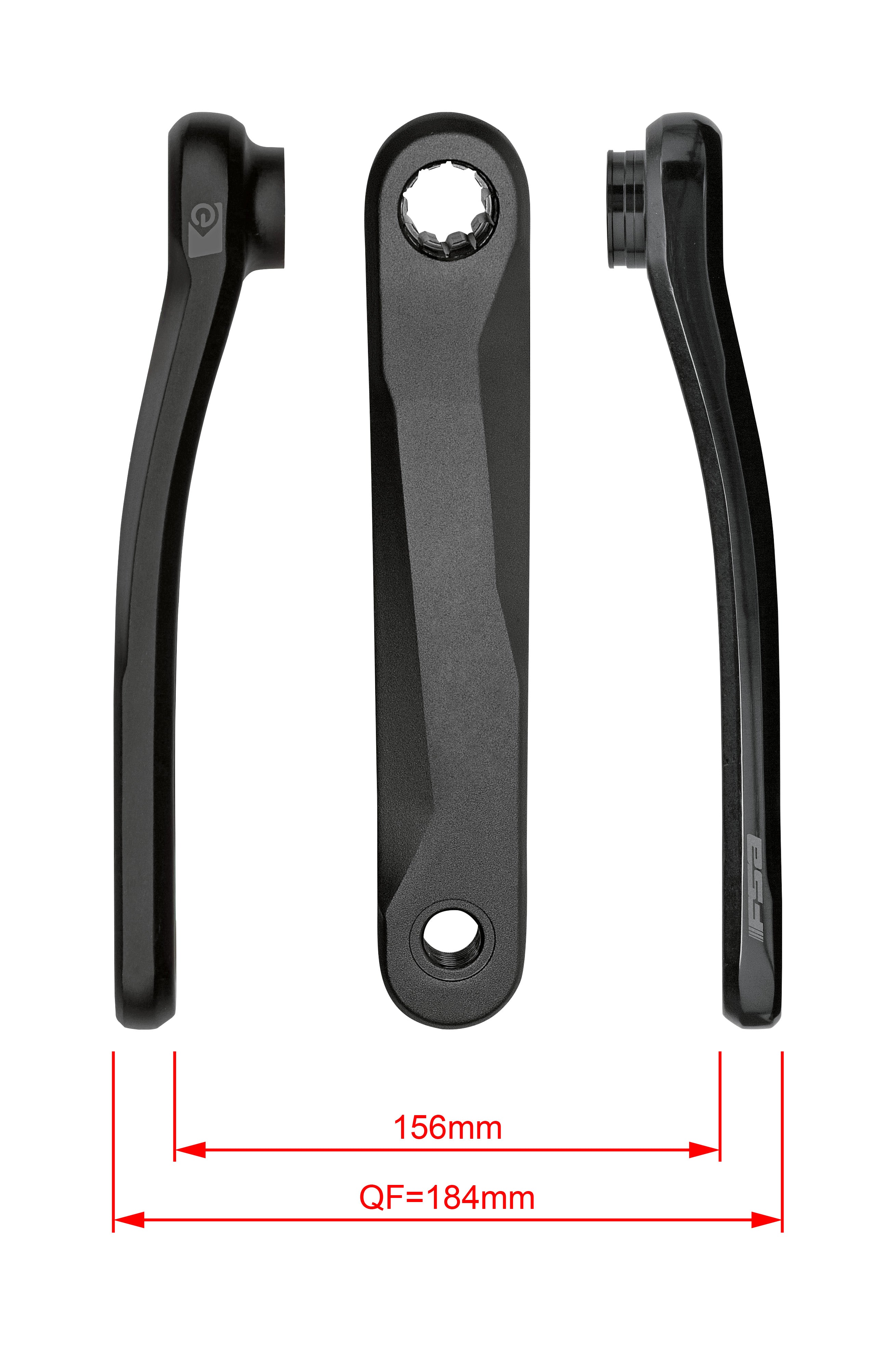 FSA, 165 mm, Cranks CK-/745/IS/GEN4, Unisex Adult, Black