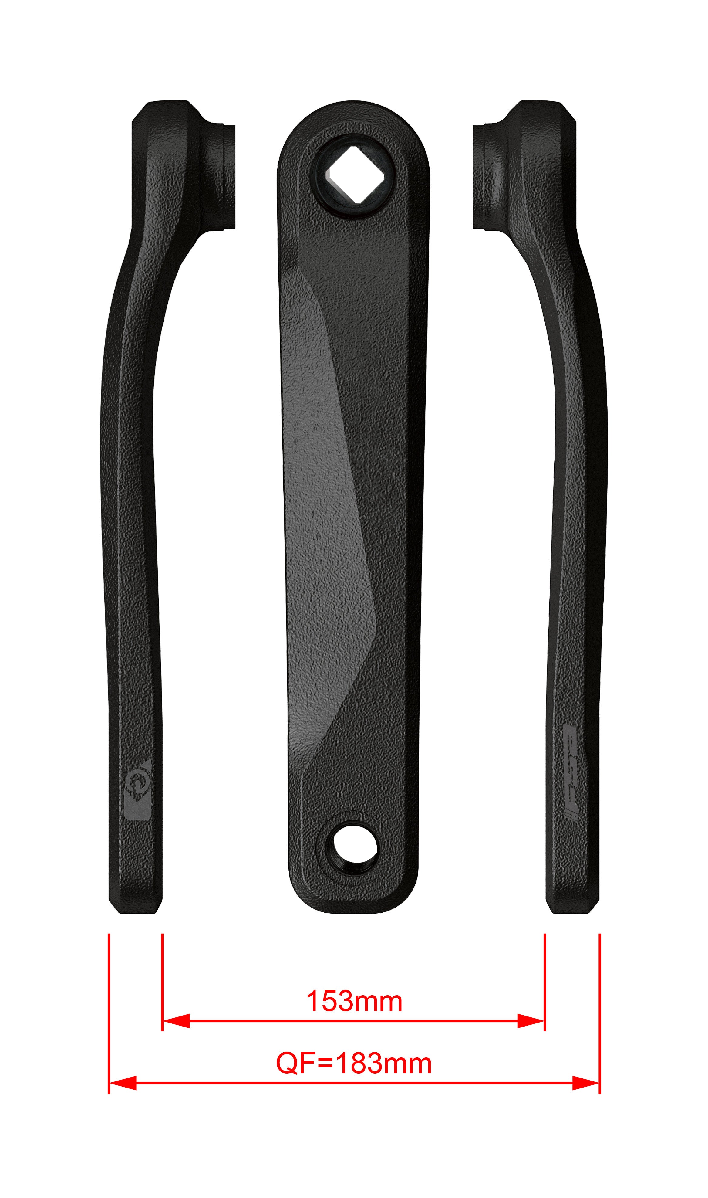 Ebike Chainset CK-220 JIS 20.0mm Black (155mm)