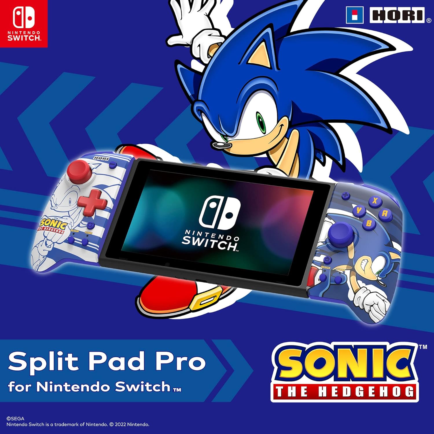 Hori Split Pad Pro Handheld Mode Ergonomic Grip Controller (Sonic the Hedgehog) - Nintendo Switch  (Nintendo Switch)