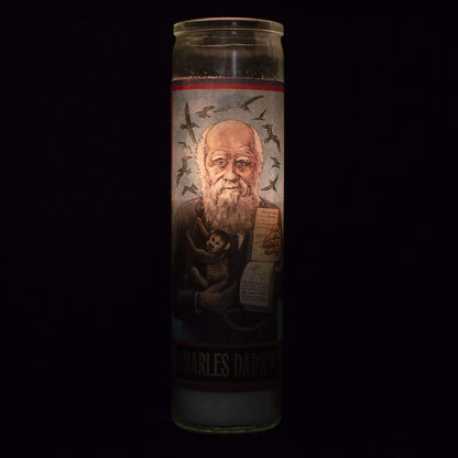 Charles Darwin Secular Saint Candle - 8.5 Inch Glass Prayer Votive - [Dutch Import]