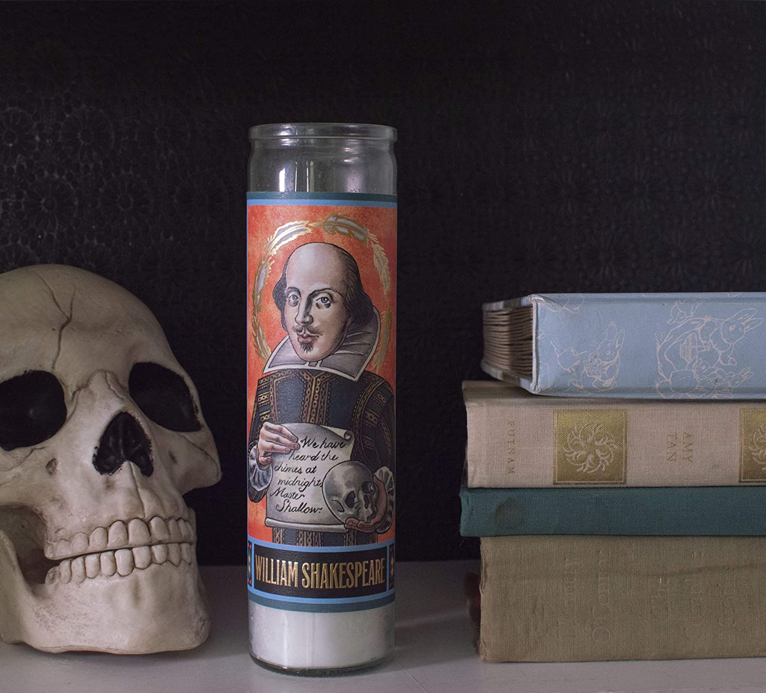 William Shakespeare Secular Saint Candle - 8.5 Inch Glass Prayer Votive - [Dutch Import]
