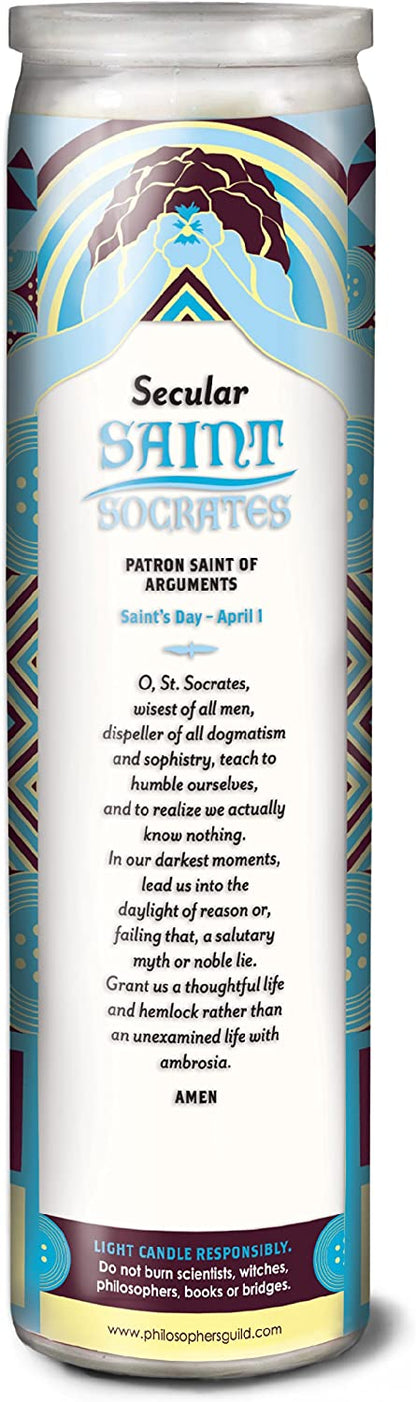 Socrates Secular Saint Candle - 8.5 Inch Glass Prayer Votive - [Dutch Import]