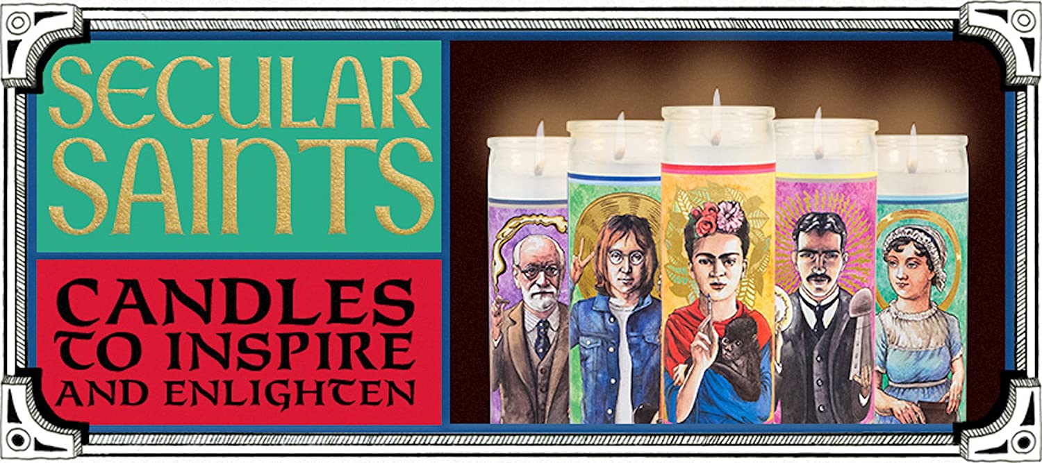 Socrates Secular Saint Candle - 8.5 Inch Glass Prayer Votive - [Dutch Import]