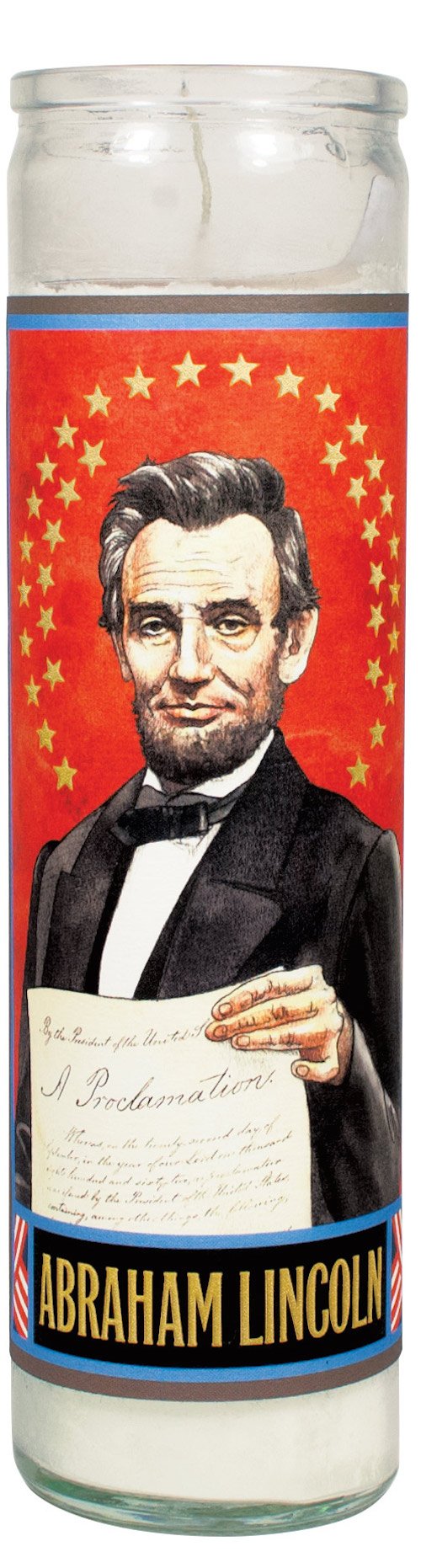 Abraham Lincoln Secular Saint Candle - 8.5 Inch Glass Prayer Votive - [Dutch Import]