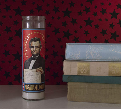 Abraham Lincoln Secular Saint Candle - 8.5 Inch Glass Prayer Votive - [Dutch Import]