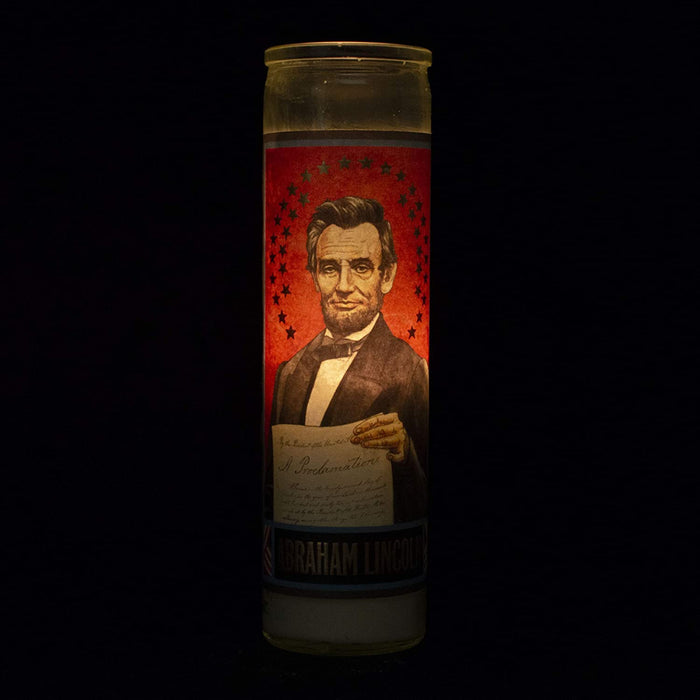 Abraham Lincoln Secular Saint Candle - 8.5 Inch Glass Prayer Votive - [Dutch Import]