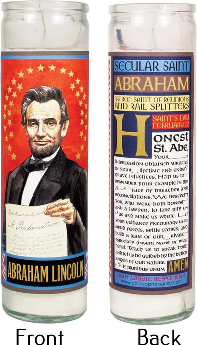 Abraham Lincoln Secular Saint Candle - 8.5 Inch Glass Prayer Votive - [Dutch Import]