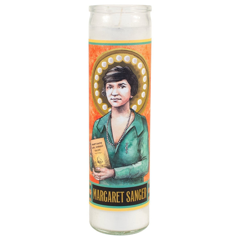 The Unemployed Philosophers Guild Margaret Sanger Secular Saint Candle 8.5 Inch Glass Prayer Votive