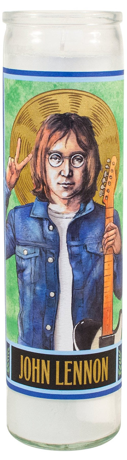 John Lennon Secular Saint Candle - 8.5 Inch Glass Prayer Votive - [Dutch Import]