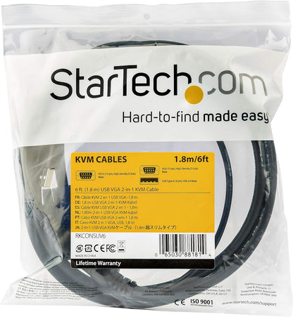 StarTech.com 6 ft. (1.8 m) USB KVM Cable for StarTech.com Rackmount Consoles - VGA and USB KVM Console Cable (RKCONSUV6