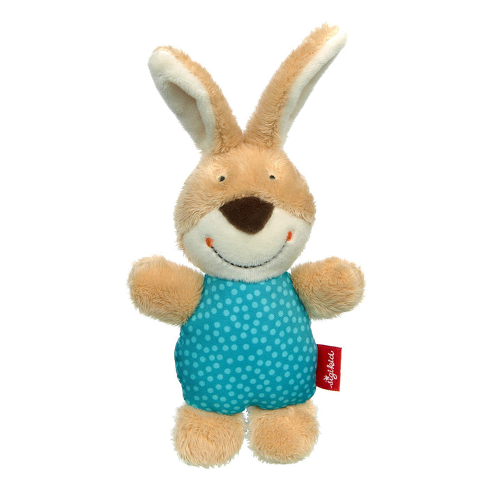 SIGIKID Red Stars 42801 Rattle Rabbit for Girls and Boys Recommended from Birth Blue/Beige Blue/Beige/Rabbit