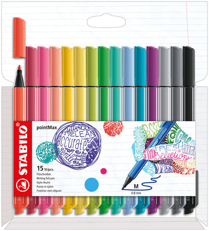 Nylon Tip Writing Pen - STABILO pointMax - Wallet of 15
