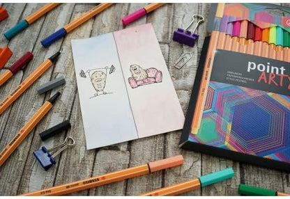 Fineliner - STABILO point 88 - ARTY - Pack of 65 - Assorted colours