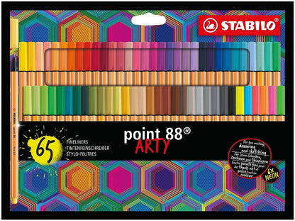 Fineliner - STABILO point 88 - ARTY - Pack of 65 - Assorted colours