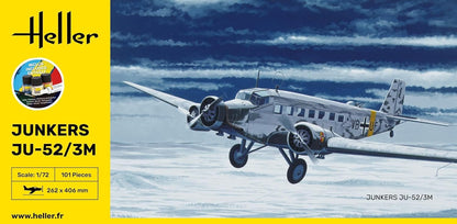 Heller HEL56380 1:72 Gift Set-Ju-52/3m Scale Model kit, Unpainted