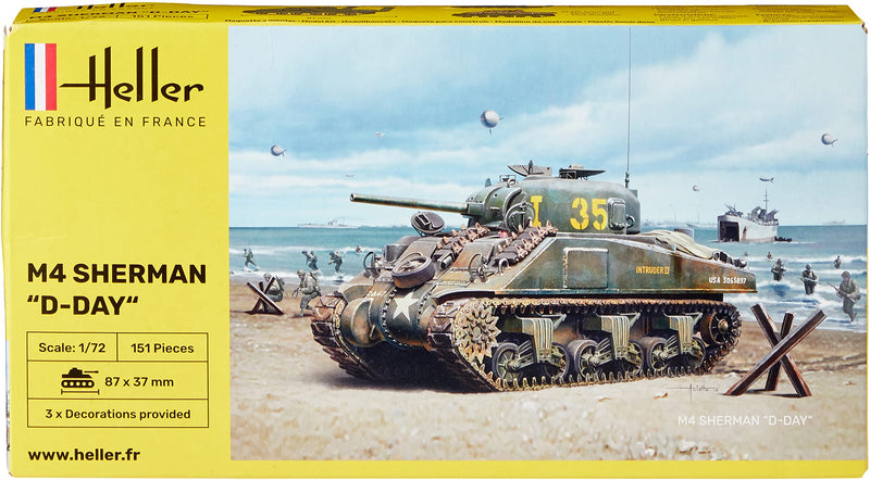 Heller 79892 1:72-M4 Sherman D-Day, 87 mm x 46 mm x 37 mm