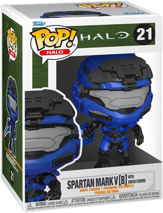 Funko POP Games: Halo Infinite - Mark V  with Blue Energy Sword with Chase, Multicolor, (59336