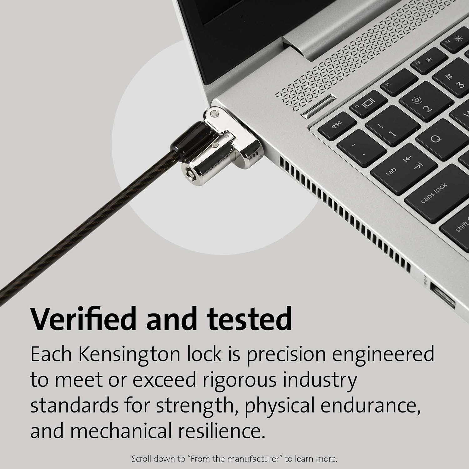 Kensington Universal 3-in-1 Keyed Laptop Lock, Computer Anti Theft Security Tether Device, 5mm Keying System Hidden Pin and 1.8m Carbon Steel Cable - K62318WW