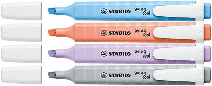 Highlighter - STABILO swing cool Pastel - Pack of 4