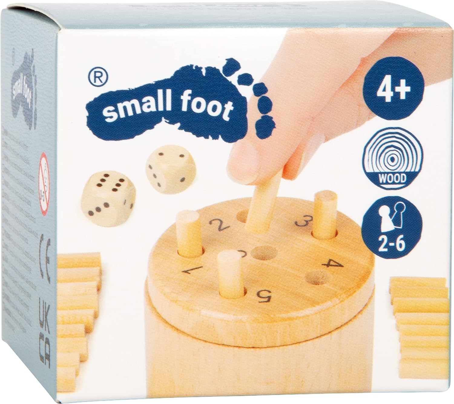 Small Foot 11365 Dice Super Six, a logic 2-6 people, parlour game for The whole family, 39 pieces Toys, Multicolored
