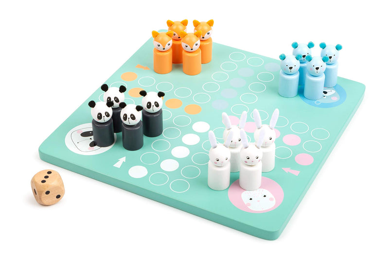 Small Foot 11462 Little Bears Ludo Made of Wood, a Colourful Parlour Game with Animal Figures
