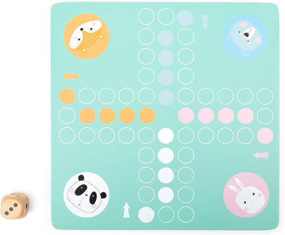 Small Foot 11462 Little Bears Ludo Made of Wood, a Colourful Parlour Game with Animal Figures