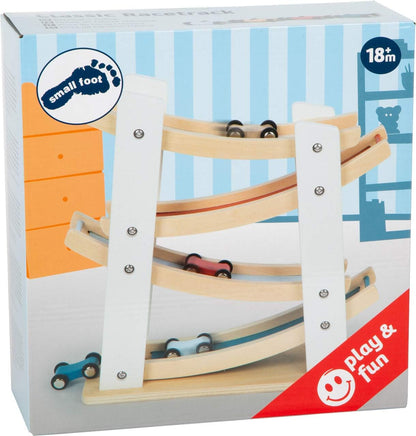 Small Foot 11873 Classic Racetrack, Made of Natural Wood, with Brightly Coloured Tracks, for Ages 18+ Months Toys