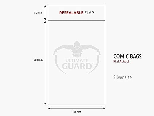 Comic Bags Resealable (Silver Size, Pack of 100