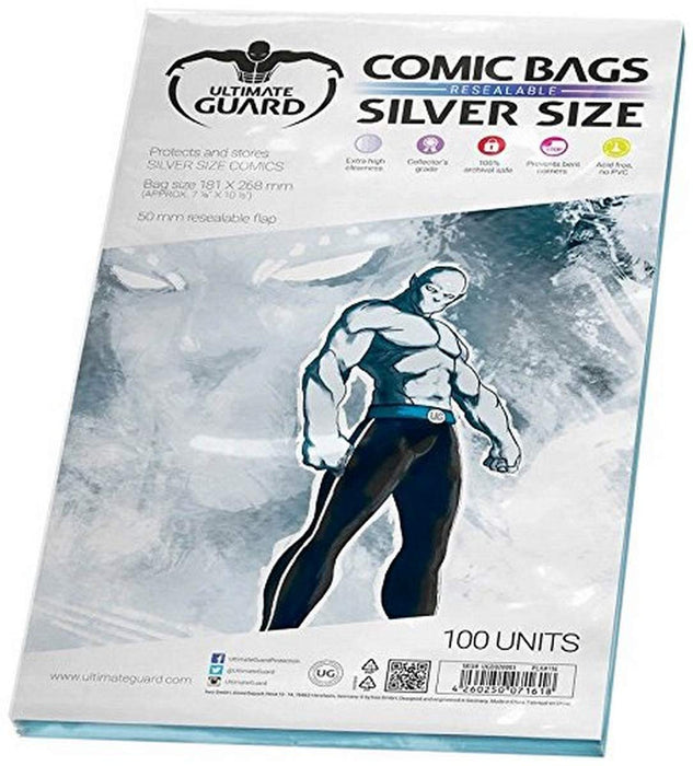 Comic Bags Resealable (Silver Size, Pack of 100
