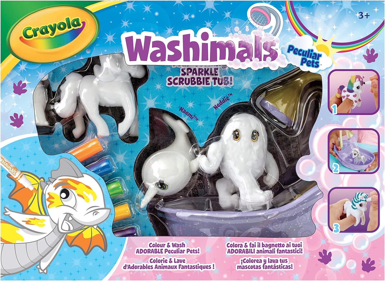 CRAYOLA Washimals Peculiar Pets Playset |Creative Colouring Crafts Kit With Washable Marker Pens And Fairy Animals For Ages 3+