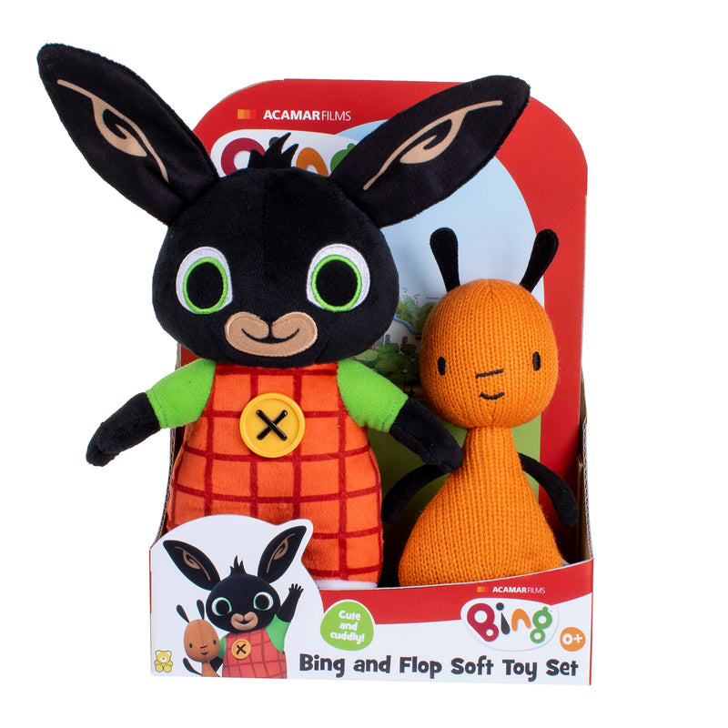 Golden Bear Bing & Flop Super Soft Plush Toy Set Mascots Rabbit Cuddly Kids Gift 2 PCS