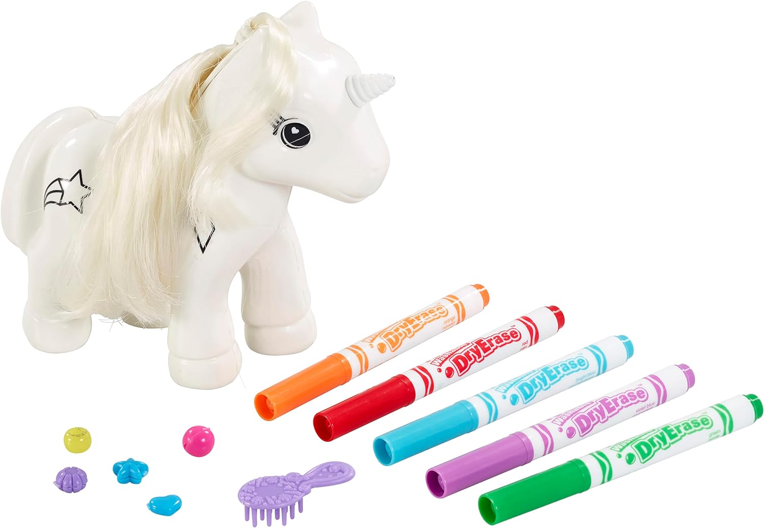 CRAYOLA Colour 'n' Style Unicorn | Colour Your Own Unicorn Again and Again | Includes Washable Marker Pens, Beads & Hairbrush | Ideal for Kids Aged 4+
